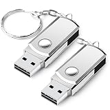 USBメモリ、Hrich 8GB USBフラッシュドライブ、キーチェーン付き、高速USB 2.0 USBフラッシュドライブ、音楽、写真、ドキュメント、ビデオの転送用、USBフラッシュドライブx2(8GB シルバー)