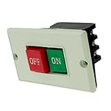 uxcell 　動力用開閉器　ボタンスイッチ　電源スイッチ　機器　機械　電動工具　オン/オフ　硬質プラスチック