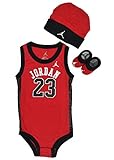 NIKE ナイキ JORDAN マイケル・ジョーダン IBSP524 3PIECE INFANT SET ロンパース キャップ シューズ 3点セット ブルズ レッド 0-6ヵ月 日本国内から発送 [並