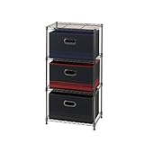 【20周年限定モデル】 ルミナス カラーラック ポール径12.7mm BOX3個付ラック ブラック 4段 幅45×奥行30×高さ90cm M45904BKBK