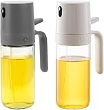 Ghbunuz オイルスプレー オリーブオイル スプレー 耐熱ガラス 霧吹き 料理用 油 スプレー グレープシードオイル オリーブオイル霧化ボトル オイルポット 調味料入れ オイル差し 醤油スプレー 液だれしない キッチン用品 ミスト ガラスボトル (白+黒)