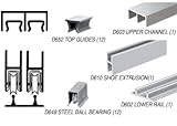 CRL明るい陽極酸化経済低プロファイルショーケーススライドトラックアセンブリd603 Upper & d602 LowerトラックwithスチールB。B。ホイール – 12 ftロング