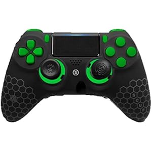 スカフ インパクト SCUF IMPACT BLACK Honeycomb (EMR / トリガーシステム / Greenミリタリーグレードグリップ / L凹型Regular, R凸型Long / Green kit) PS4対応コントローラー [並行輸入品]