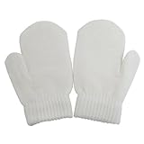 ベビー・赤ちゃん用 ニット手袋 ミトン グローブ 冬 男女共用 (ワンサイズ) (クリーム)