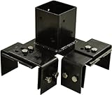 ラティスや木製フェンスなどのポール(支柱)に ブロック固定金具コーナータイプ [72-74mm角対応] BBC-101215