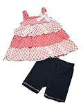Little Lass幼児女の子ピンクホワイト階層型レースノースリーブシャツショーツセット US サイズ: 18 Months カラー: ピンク
