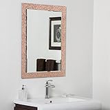 新しい。"フレームレス"銅リーフModern Bathroomベベルガラスミラー、銅仕上げ