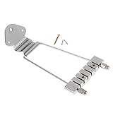 k-outdoor アーチトップジャズ テールピース 6弦ギターブリッジ (シルバー)