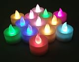 パーティーLovers Assorted色ちらつきフレームレスキャンドルLED Tealight Candle – バッテリーPowered – Extreme Glow ( 4-dozen )