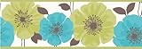 Fine Decor 173 mm Poppy Border, Green/ Teal