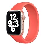 YakTei Apple Watch ソロループバンド series 6/5/4/3/2/1/SE対応 38mm 40mm 42mm 44mm (42/44mm M, オレンジ)