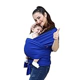 coodebearベビーラップコットンベビーキャリアスリングストレッチベビーホルダー授乳カバー カラー: ブルー