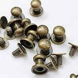 Raykui 6mm ギボシ 80個セット レザー用 レザークラフト ハンドメイド パーツ (古銅)