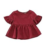 Cutelove 子供服 Tシャツ 半袖 シャツ ショートスリーブ 蓮の花袖 ベビー 女の子 夏 可愛い 素敵 4色