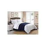 Extra-Soft Garment-Washed Quilted Blanket, Full/Queen, Navy