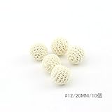 Mamimami Home おしゃぶり 歯がため かぎ針編みのビーズ 20mm/10個/#12 DIY 歯固め ジュエリー 授乳 ネックレス ライト ガラガラ 赤ちゃんの玩具　幼児 はがため 手作り 