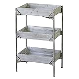 インテリア 家具 便利 おしゃれ 収納棚(シェルフ) スチール×木製(天然木) 3段 幅47cm ELS-211