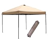 Abba Patio 10 x 10 feet Outdoor Pop Up Portable Shade Instant Folding Canopy with Roller Bag, Khaki 