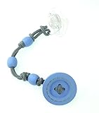 Wooden Button Jeanky Pacifier Clip (Blue) by Crystal Dream