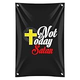 Not Todayサタンクロスキリスト教宗教ホームビジネスオフィスSign 22" x 33" MINI.BANNER.Z000662_8