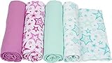 MiracleWare Muslin Swaddle Blanket Radiant Orchid Stars Collection 4 Pack [並行輸入品]