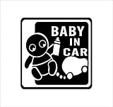 ノーブランド 黒 BABY IN CAR 赤ちゃん&車 シール ステッカー デカール