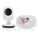 2.4インチ ベビーモニター 赤ちゃん介護カメラ 看護カメラ 監視カメラ＋リモコンセット 双方向通話 ボイスセンサー搭載 見守りカメラ 出産お祝い最適 (ホワイト)