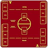 プレイマット フルサイズ カードゲーム ラバープレイマット 2人用 60x60cm 滑り止め 対戦用 赤