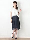 ANGELIEBE エンジェリーベ マタニティ ワンピース 授乳口付き とろみ カットソー×レース ドッキング ワンピ 妊婦服 （a.i.n） 産前産後 半袖 L オフ　 21841 21841170