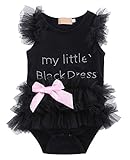 Nice Days（ナイス　ディズ）　夏ベビーロンパース 　幼児服　ノースリーブ　ドレス　ブラック　 (80)