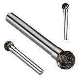 uxcell ダブルカット タングステン カーバイド ロータリーファイル10mm ヘッド6mm シャンクボール形状