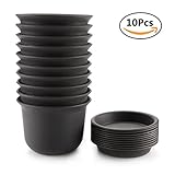 T4U 14.9CM プラスチック製 植木鉢 多肉植物 サボテン鉢 トレイ付き ダークグレー 10点セット