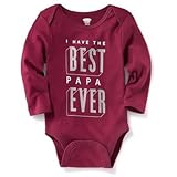 オールドネイビー OLD NAVY/ グラフィックボディスーツ ダークレッド ロンパース長袖 12～18ヶ月【並行輸入】