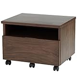 ライフスタイリングショップ プリンターワゴン 幅50×奥行40cm 木製 天然木 引出 ダークブラウン LS-947BR