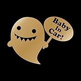 オバケちゃん Baby in car カッティングステッカー ゴールド 金