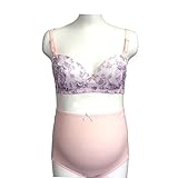 マタニティぼかしバラ花柄ブラトップ＆ショーツセット　授乳機能付 (L, ピンク)