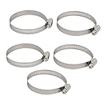 uxcell ホースバンド シルバートーン ステンレス鋼 52mm-76mm調整可能 5個入り