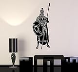Largeビニール壁ステッカーGreek Warrior With Spear子ルームデカール壁画( 197ig ) XL 27 in X 70 in
