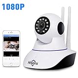 Hiseeu ネットワークカメラ IPカメラ ワイヤレスカメラ 1080P 200万画素 ベビーモニター 老人介護 留守安心 防犯カメラ 監視カメラWiFi対応 暗視撮影 アイク内蔵・音声双方・通話可
