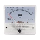 uxcell　電流計　アナログパネルメータ電流計　測定装置　85C1　DC　0-50uA　クラス2.5　ホワイト