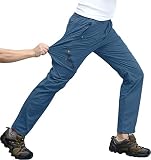 [TACVASEN] ゴルフ パンツ メンズ 春服 クライミング トレッキング 登山 アウトドア 夏 作業着 ズボン ストレッチ ボトムス ワークぱんつ ブルーグレー 3XL
