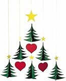 Flensted Mobiles Christmas Tree 6 Hanging Mobile - 17 Inches Cardboard [並行輸入品]