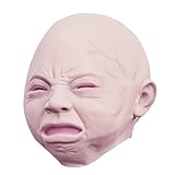 Eremi（TM）不気味なハロウィーンのコスチュームプロップクライ・ベイビー全頭ラテックスゴムマスカレードおかしいパーティーフェイスマスクマスク