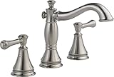 Delta Faucet 3597LF-SSMPU Cassidy Two Handle Wide Spread Lavatory with Metal Pop-Up, Stainless [並行輸入
