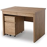 LOWYA （ロウヤ） 学習デスク 国産 大川産 鍵付チェスト アンティーク調 完成品 デスク 学習机 勉強机 幅100cm ナチュラル おしゃれ