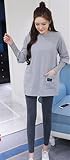 『Vision』マタニティウェア 服 ワンピース 春秋冬 マタニティ 授乳ワンピース 長袖　妊婦服 授乳口付き P030 (2XL, B)