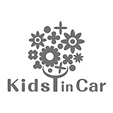 imoninn KIDS in car ステッカー　【シンプル版】　No.28　幸せの花　（シルバーメタリック）