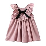 Cutelove 2017年新品　高品質　夏　女の子　子供ドレス　ワンピース　ホルタースカート　蝶結び付き　ピンク　レッド　プリンセス　プリーツ　フリル　素敵　おしゃれ