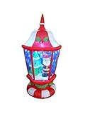 6足Tall Lighted Christmas InflatableランタンとサンタとツリーLED庭デコレーション