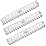 Lucktao センサーライト 人感センサー LEDライト マグネット付き 自動点灯消灯 電池式 ワードローブライト 10 LED ワイヤレス 貼り付け型 防犯 風呂場 廊下 階段 光センサー LED